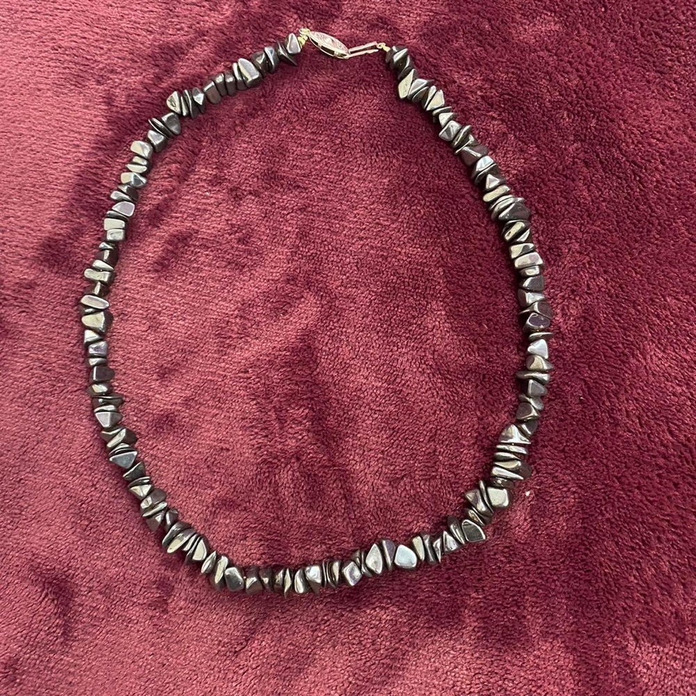 Dark Silver Puka Shell Necklace